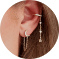 Georg Jensen Ladies Silver Medium Offspring Earrings