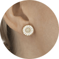 Georg Jensen Ladies Silver Medium Offspring Earrings