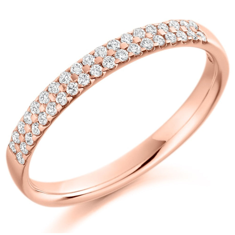 Francis & Gaye 0.25ct Diamond Double Row Half Eternity Ring