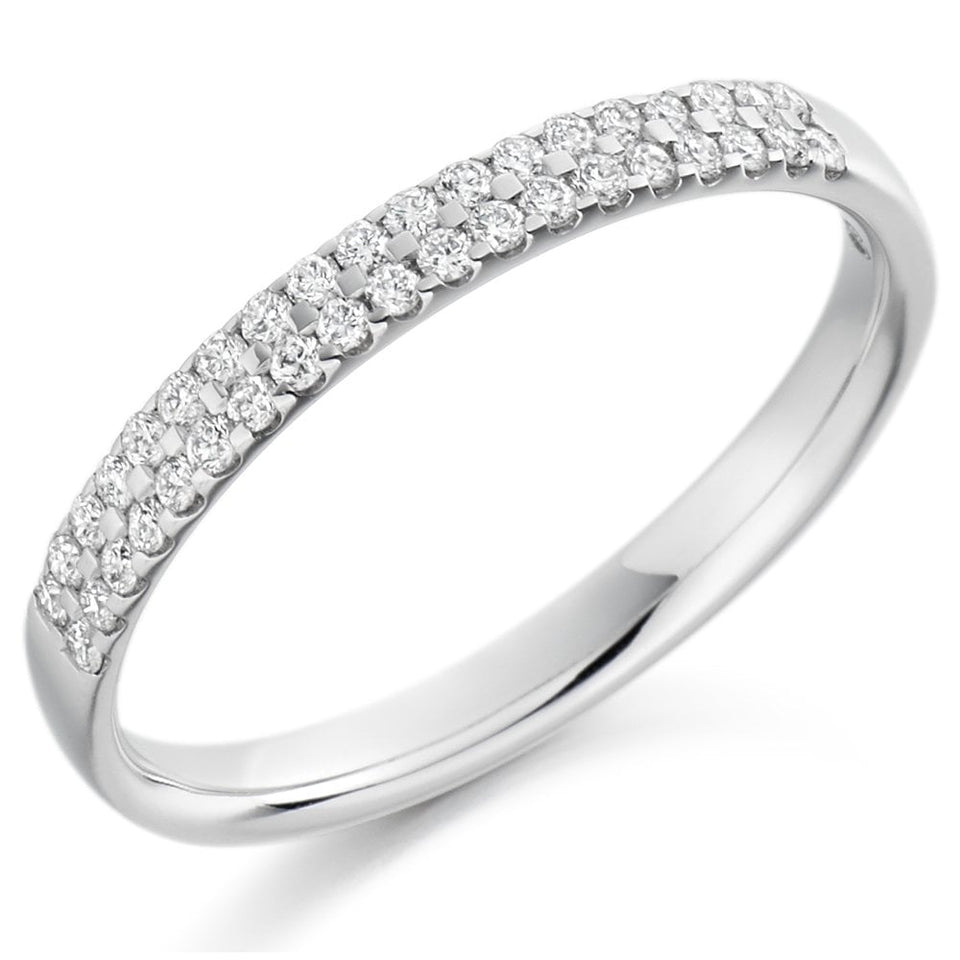 Francis & Gaye 0.25ct Diamond Double Row Half Eternity Ring