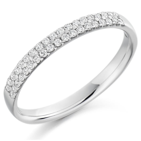 Francis & Gaye 0.25ct Diamond Double Row Half Eternity Ring
