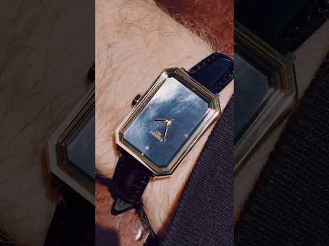 Tissot Ladies SRV Gold PVD Black Mother of Pearl Dial Leather Strap Watch