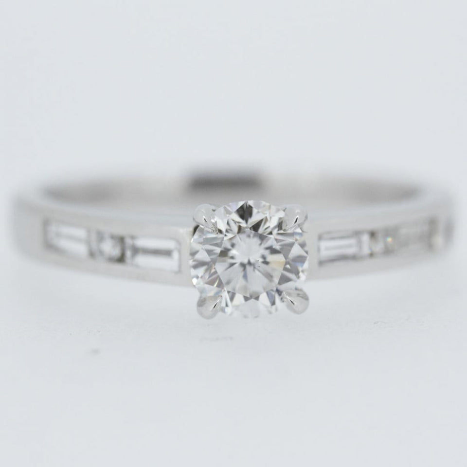 Francis & Gaye Platinum 0.77ct Baguette Cut Diamond Shoulders Ring