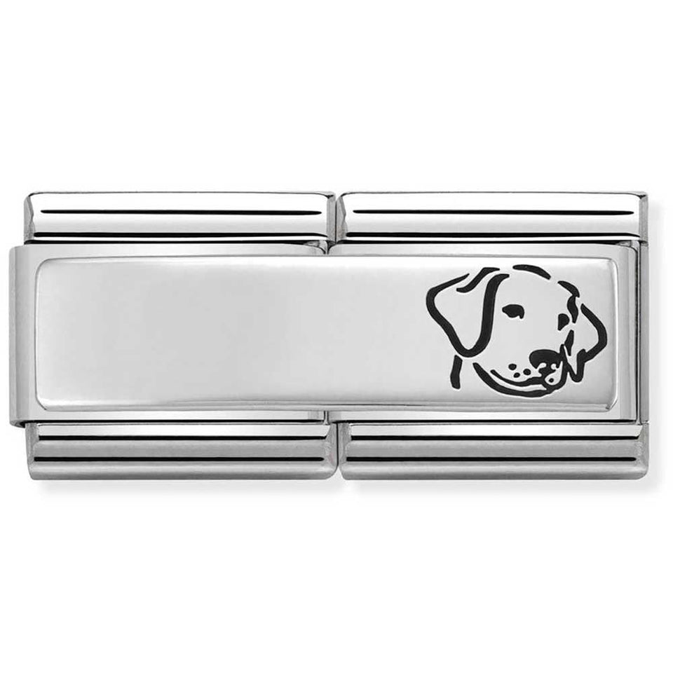 Nomination CLASSIC Silvershine Engravable Double Dog Charm