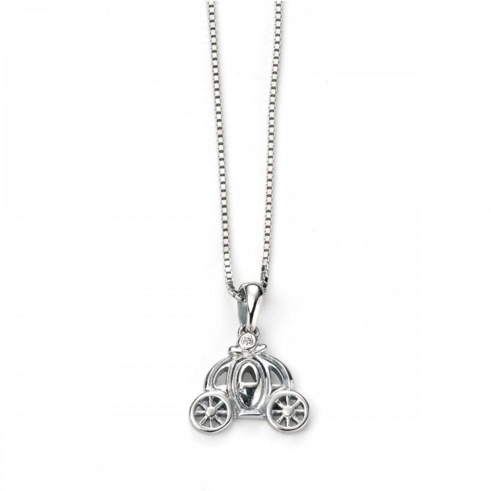 D For Diamond Silver Carriage Necklace