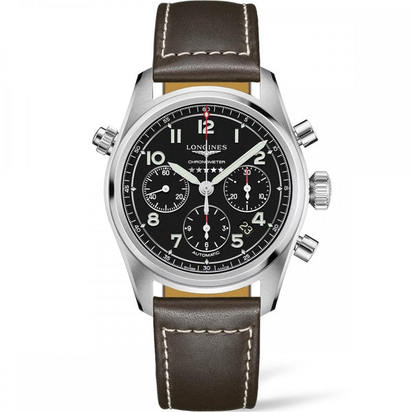 Longines Men's SPIRIT 42mm Automatic Chronograph Watch | Brown