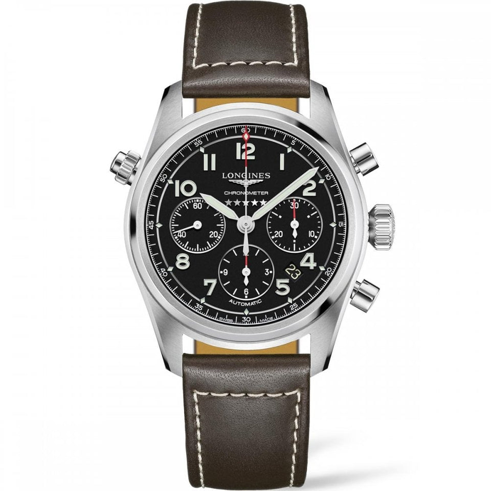 Longines Men's SPIRIT 42mm Automatic Chronograph Watch | Brown