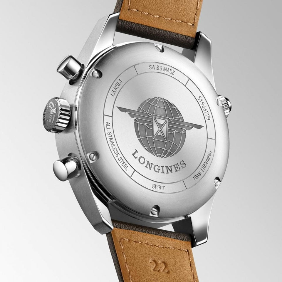 Longines Men's SPIRIT 42mm Automatic Chronograph Watch | Brown