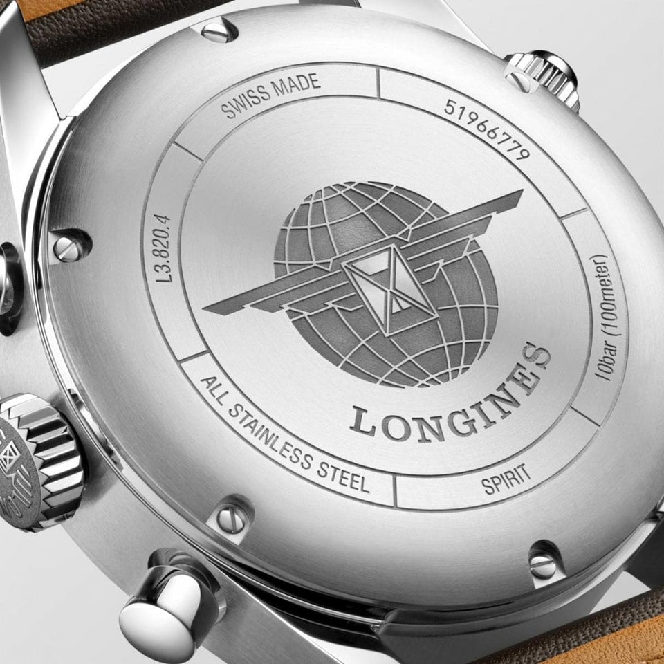 Longines Men's SPIRIT 42mm Automatic Chronograph Watch | Brown