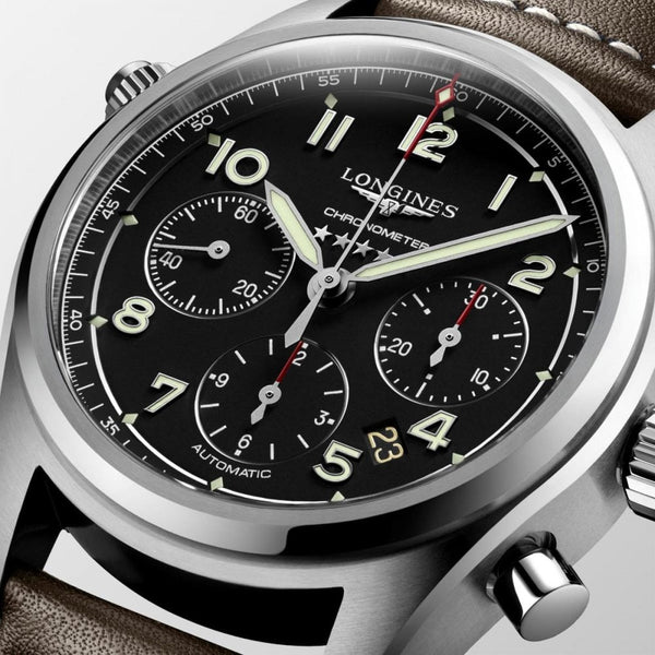 Longines Men's SPIRIT 42mm Automatic Chronograph Watch | Brown