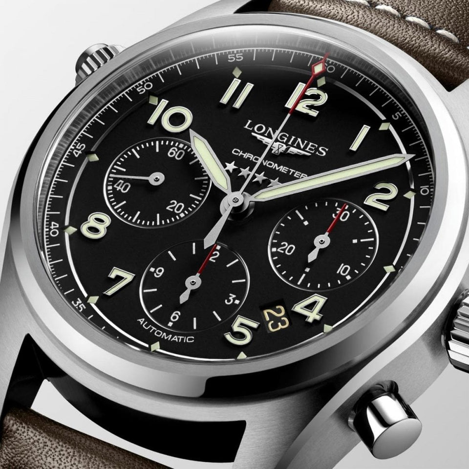 Longines Men's SPIRIT 42mm Automatic Chronograph Watch | Brown