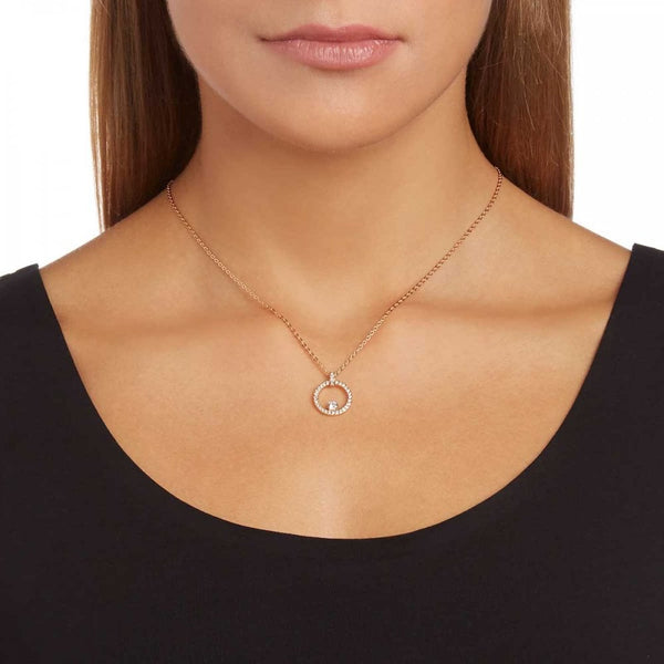 Swarovski Constella Rose Gold Plated Stone Set Circle Necklace