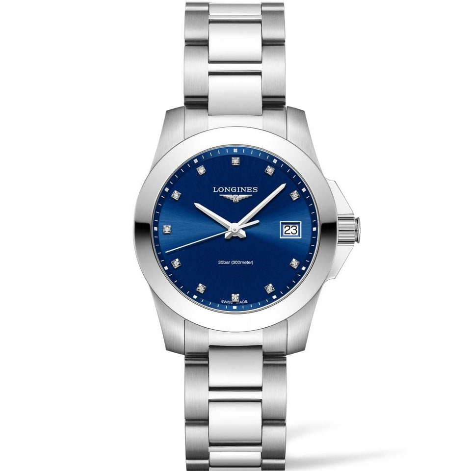 Longines Ladies CONQUEST Diamond Quartz Watch | 29.5mm