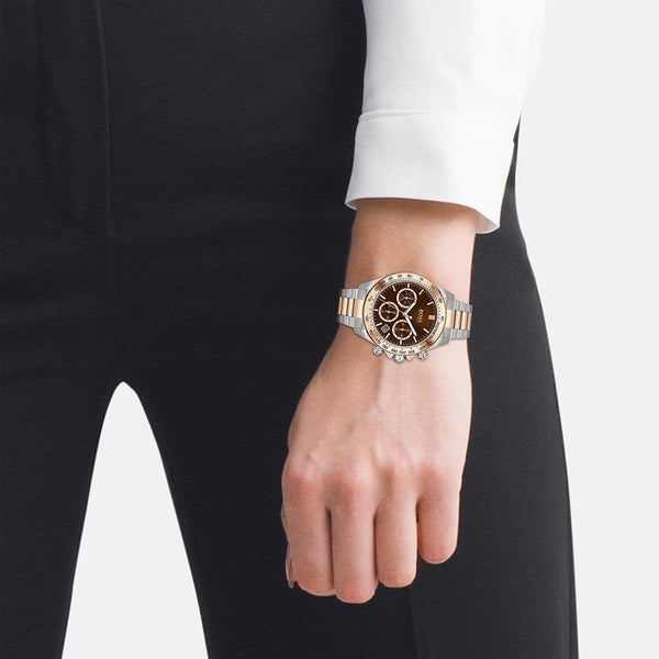 BOSS Ladies NOVIA SPORT Rose Two Tone Chronograph Watch