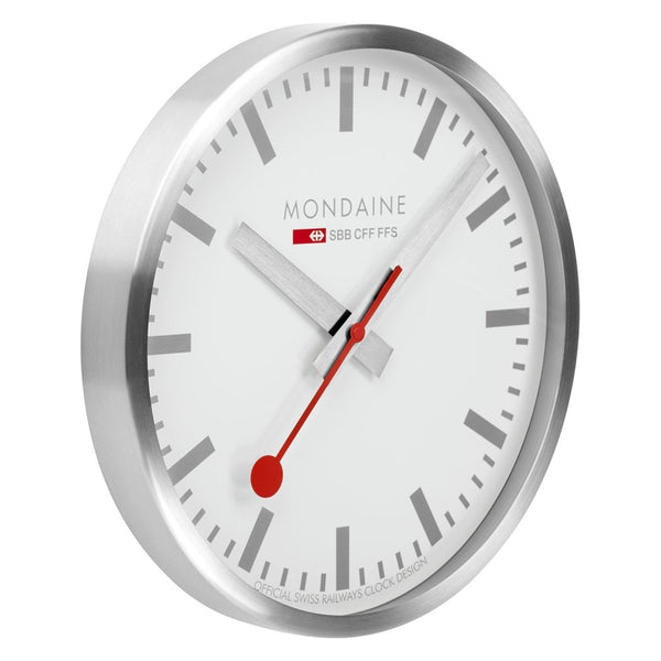 Mondaine Silver Kitchen Wall Clock, 40cm