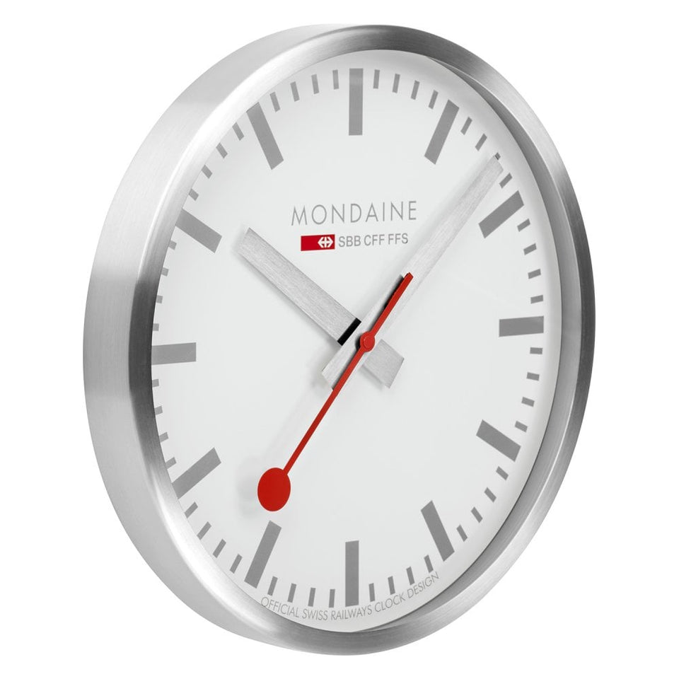 Mondaine Silver Kitchen Wall Clock, 40cm