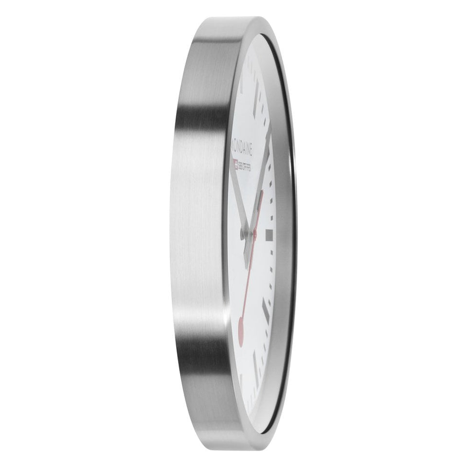 Mondaine Silver Kitchen Wall Clock, 40cm