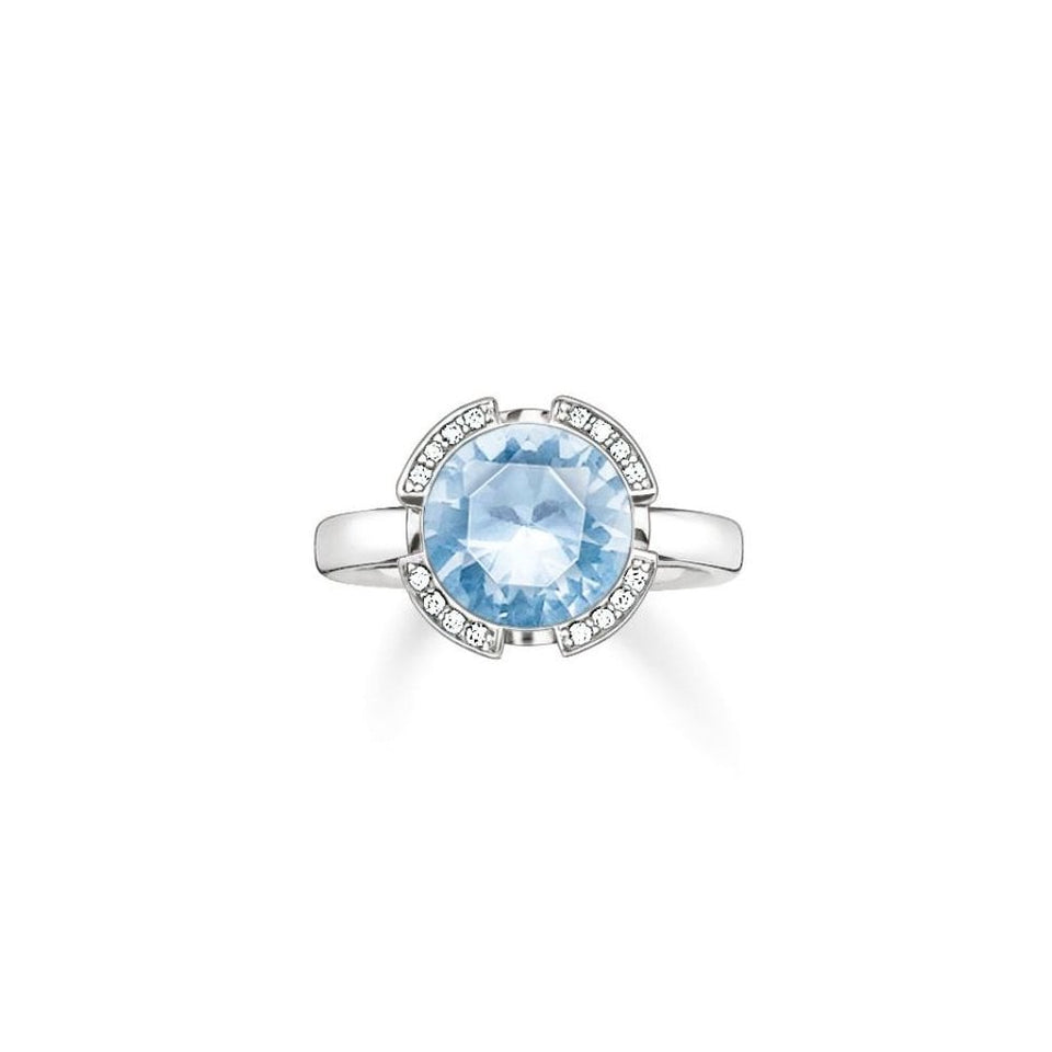 Thomas Sabo Light Blue Pavé Solitaire Ring