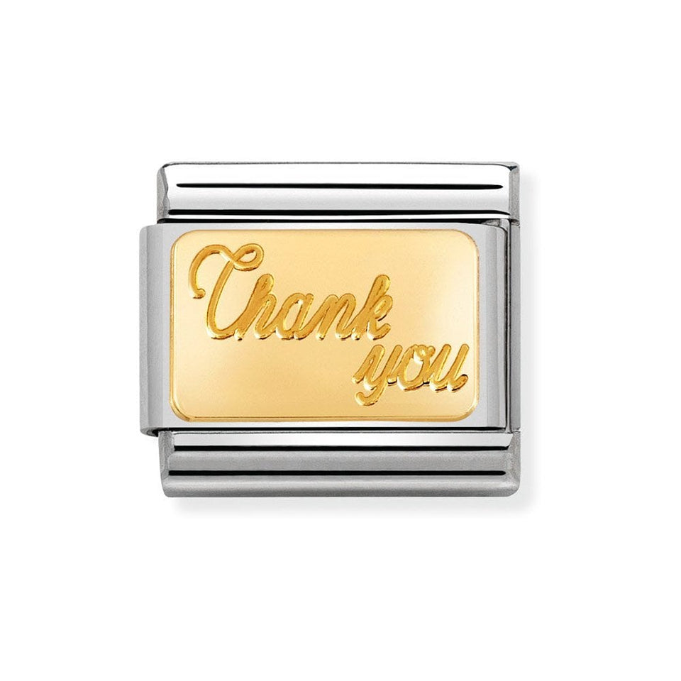 Nomination CLASSIC Gold 'THANK YOU' Script Charm