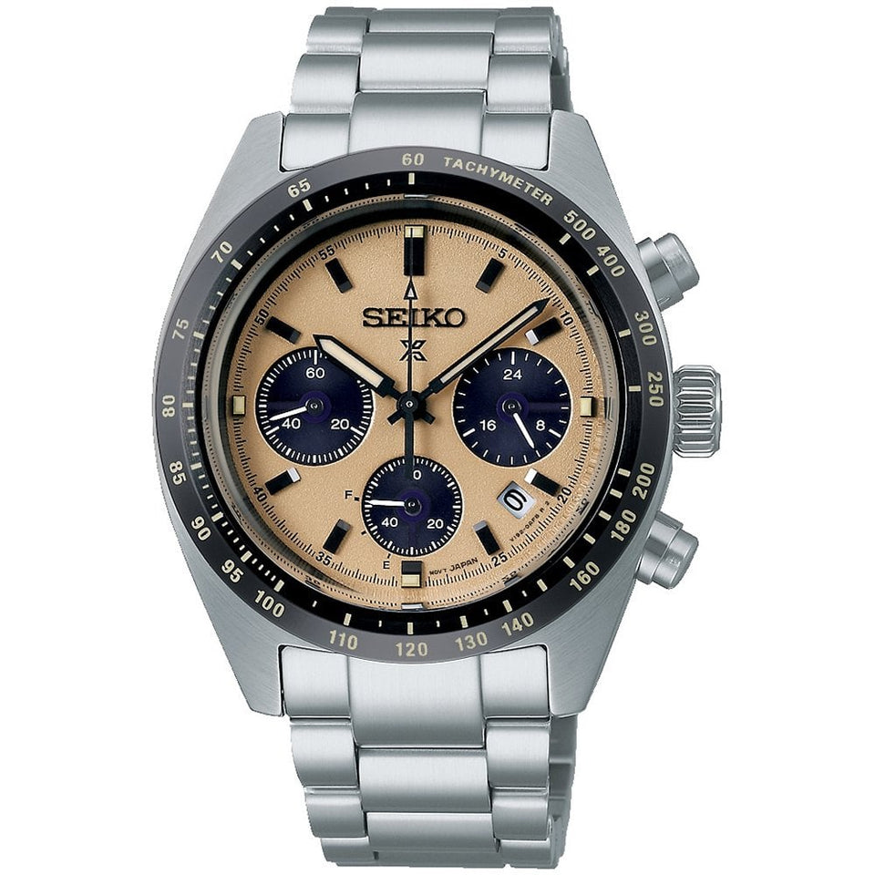 Seiko Prospex Speedtimer 1969 Recreation Men's 39mm Solar Watch | Gold Dial