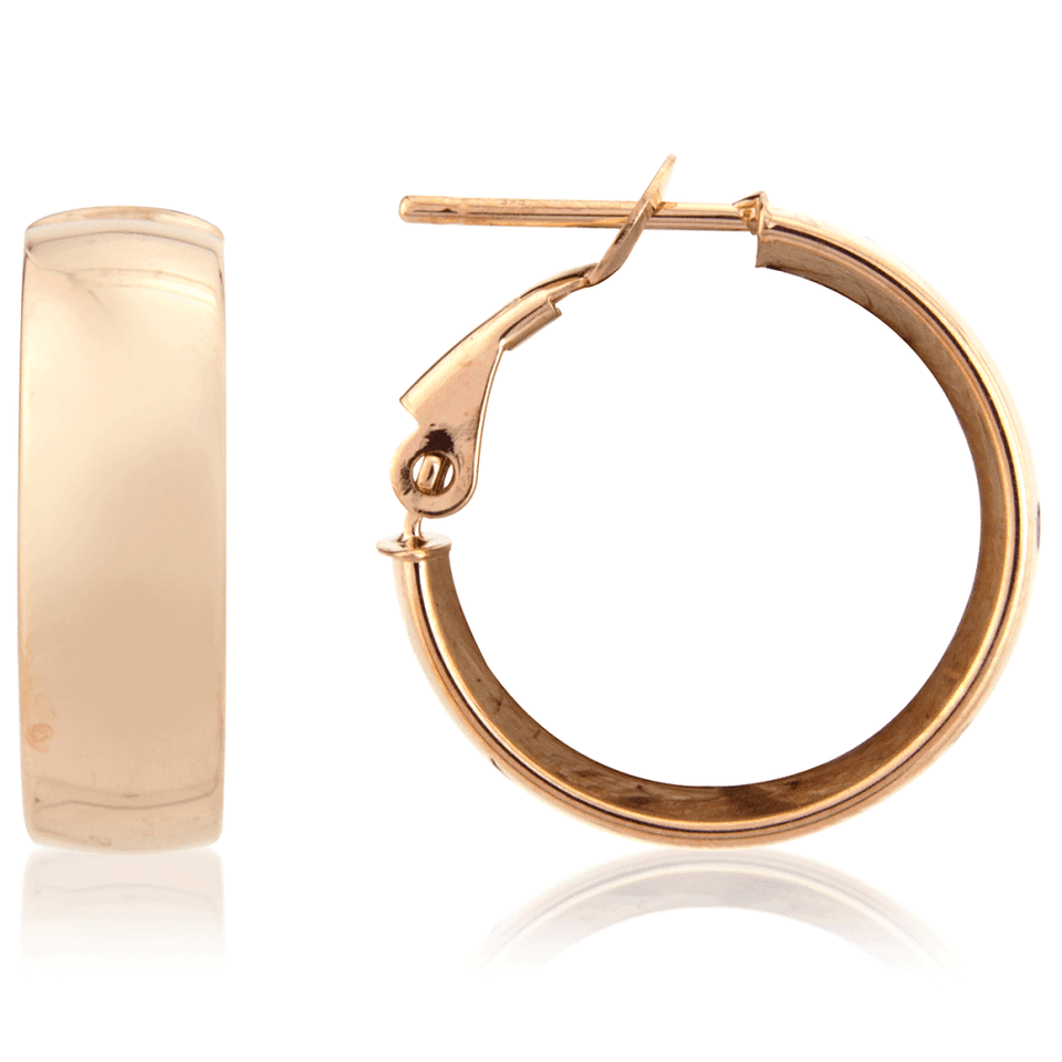 Francis & Gaye 9ct Rose Gold Medium Hoop Earrings