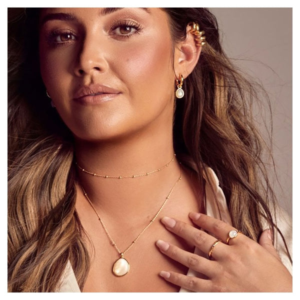 Hot Diamonds Golden Edit Calm Mother of Pearl Necklace