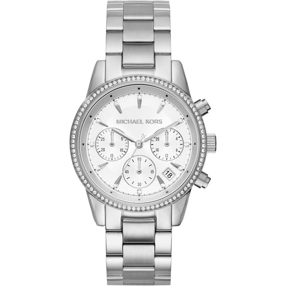 Michael Kors Ladies Bryant 37mm Stone Set Chronograph Watch