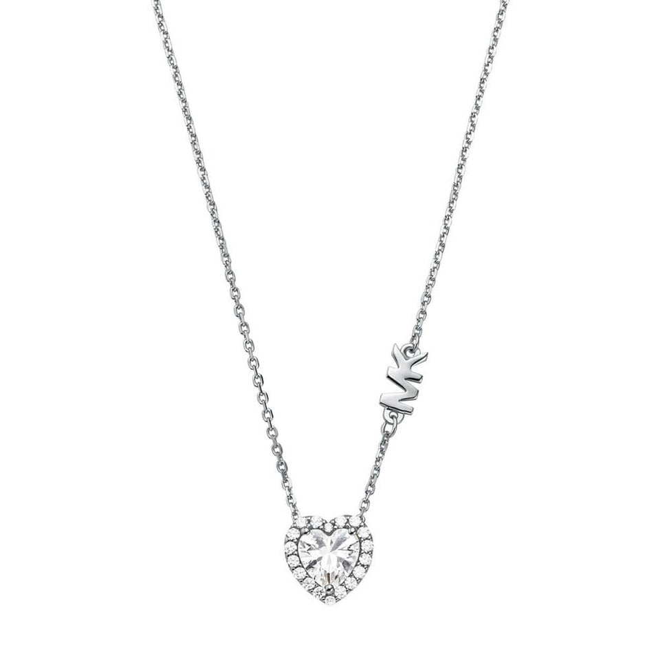 Michael Kors Ladies Premium Stone Set Heart Necklace