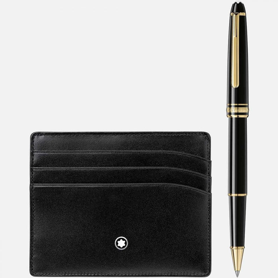 Montblanc Meisterstück Gold line Classique Rollerball & Card Holder Set