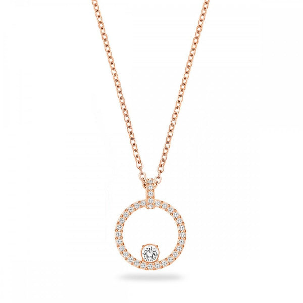 Swarovski Constella Rose Gold Plated Stone Set Circle Necklace