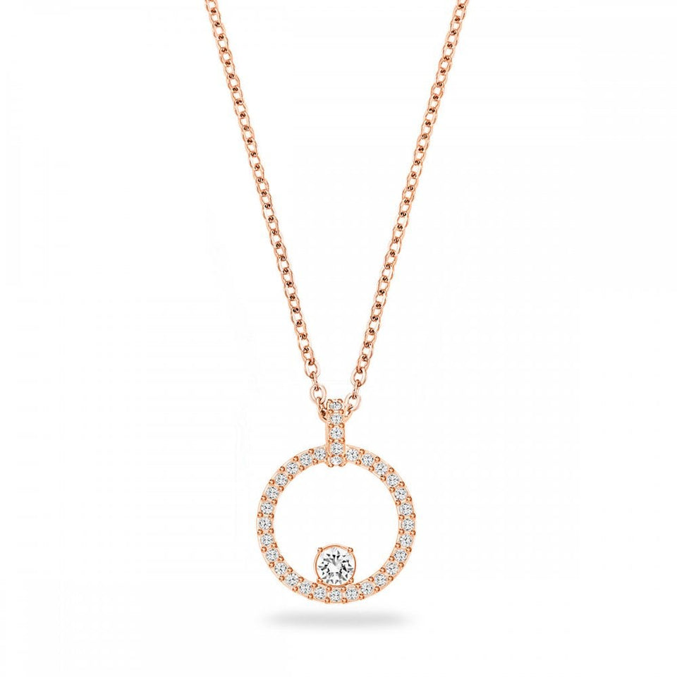Swarovski Constella Rose Gold Plated Stone Set Circle Necklace