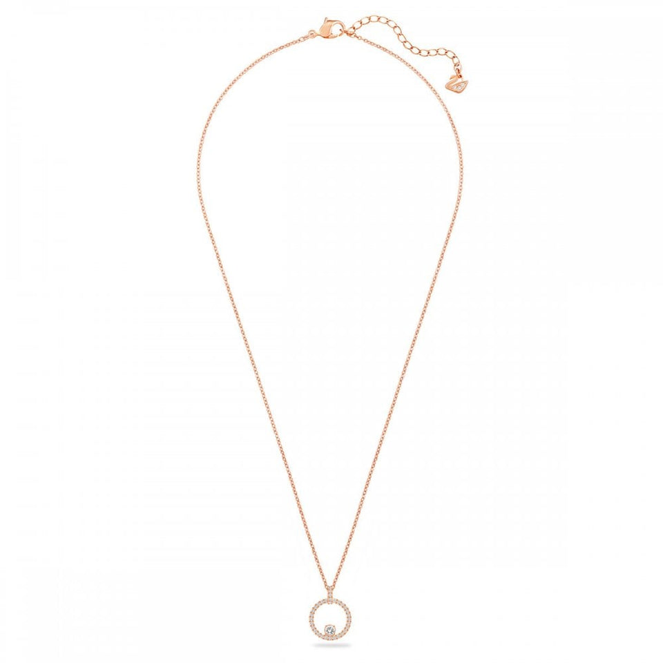 Swarovski Constella Rose Gold Plated Stone Set Circle Necklace