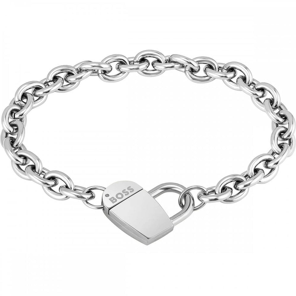 BOSS Ladies Dinya Heart Monogram Chain Bracelet