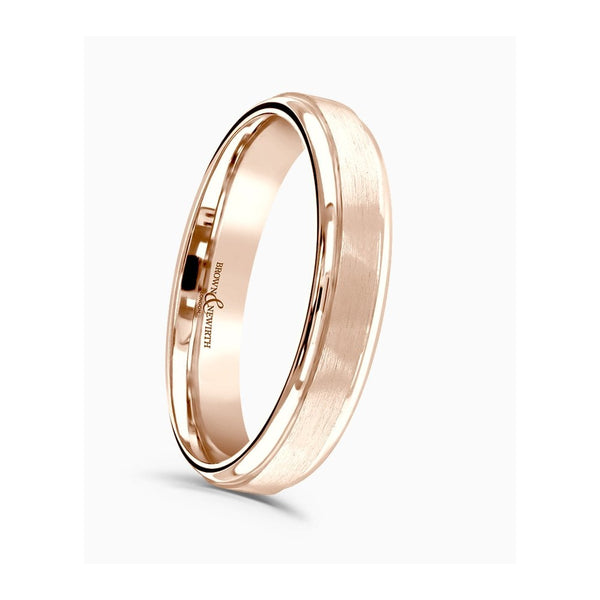 Brown & Newirth Classic Court Brushed Centre 5mm Wedding Ring
