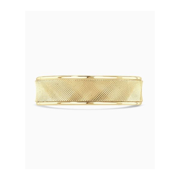 Francis & Gaye Flat Top Diagonal Lattice Pattern 6mm Wedding Ring