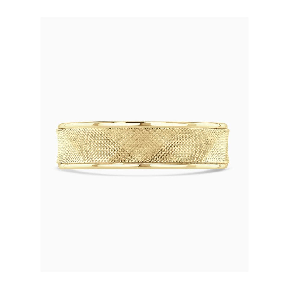 Francis & Gaye Flat Top Diagonal Lattice Pattern 6mm Wedding Ring