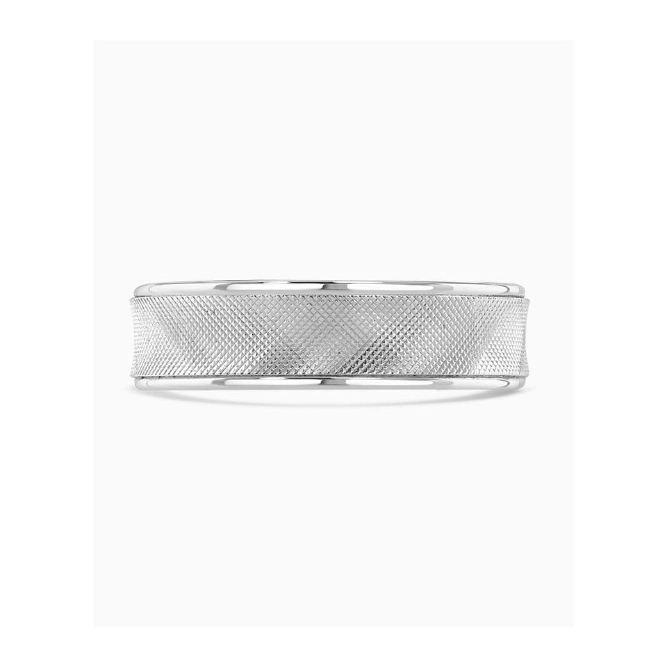 Francis & Gaye Flat Top Diagonal Lattice Pattern 6mm Wedding Ring