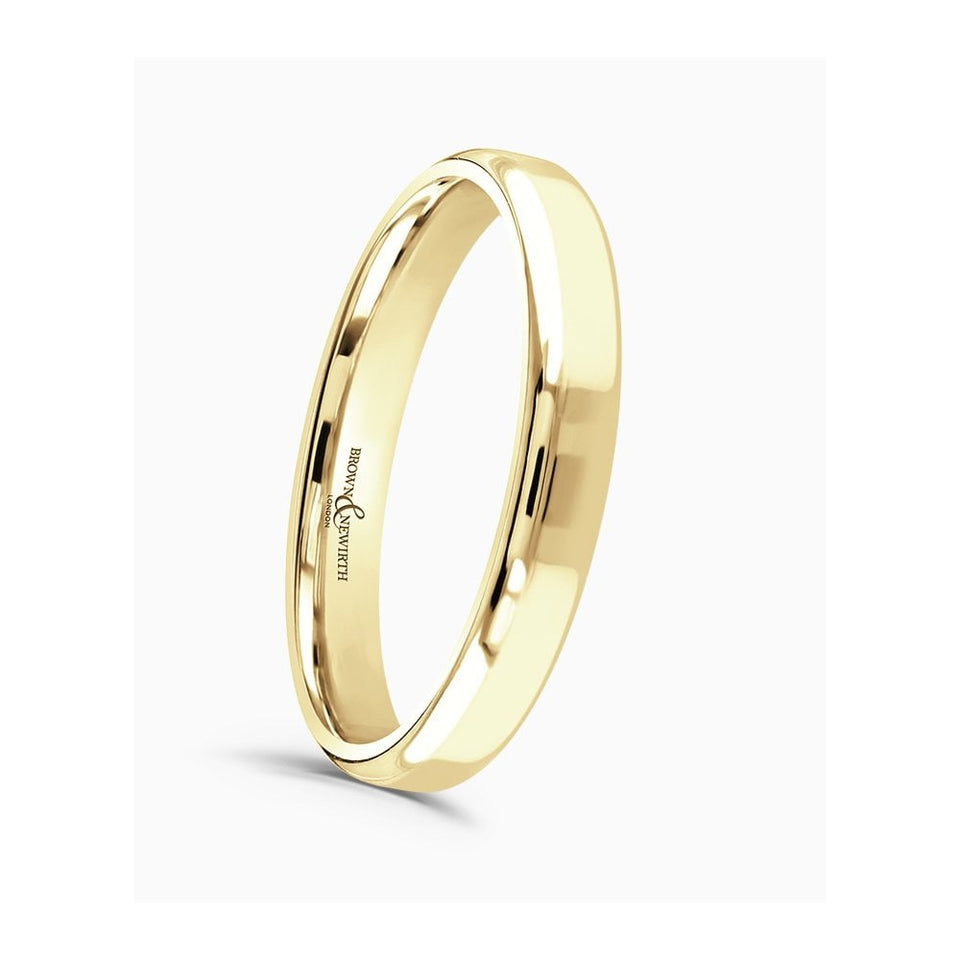 Brown & Newirth Rolled Edge Flat Top Wedding Ring