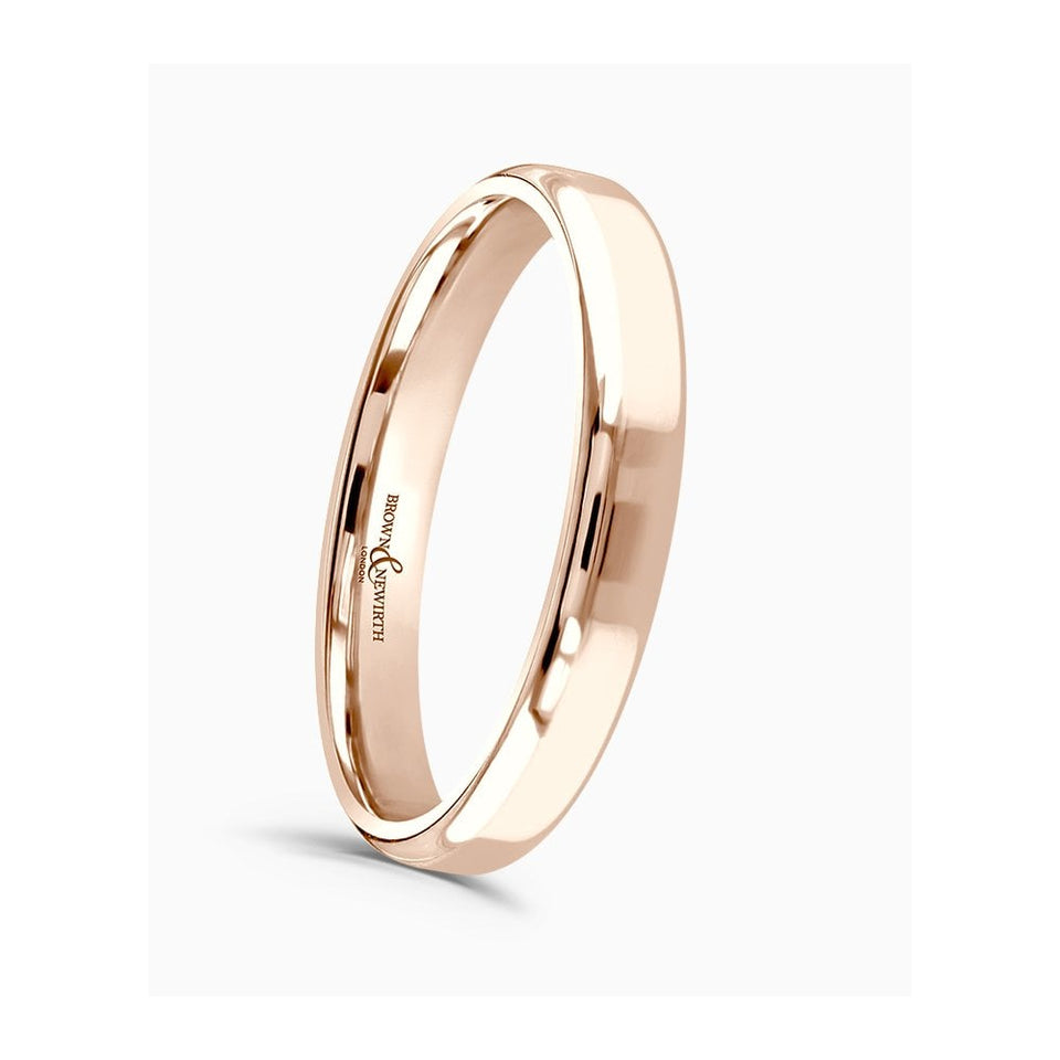 Brown & Newirth Rolled Edge Flat Top Wedding Ring