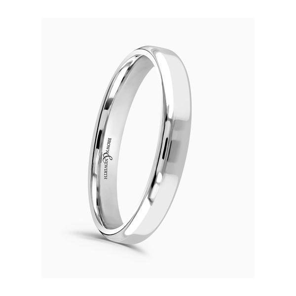 Brown & Newirth Rolled Edge Flat Top Wedding Ring