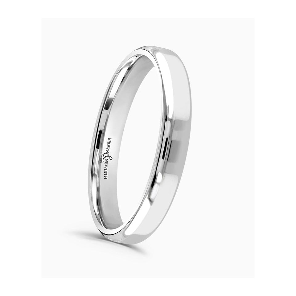 Brown & Newirth Rolled Edge Flat Top Wedding Ring