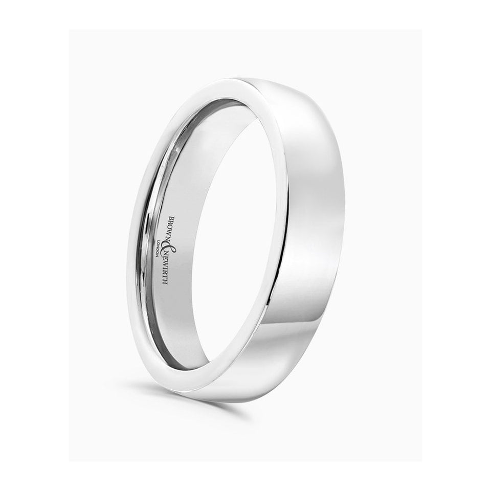 Brown & Newirth Barrel Shaped Heavy Guage Wedding Ring