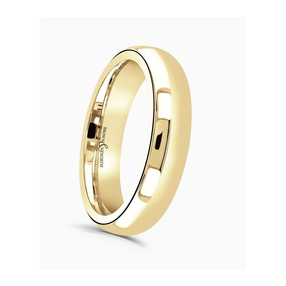 Brown & Newirth Modern 'D' Shaped Wedding Ring