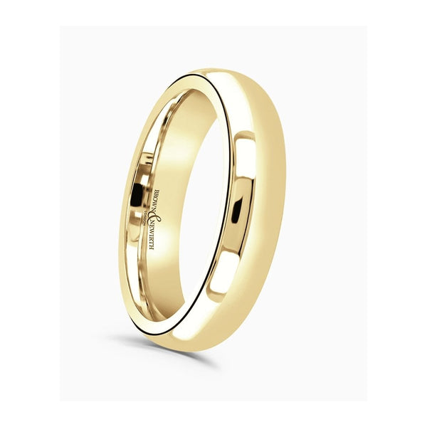 Brown & Newirth Modern 'D' Shaped Wedding Ring
