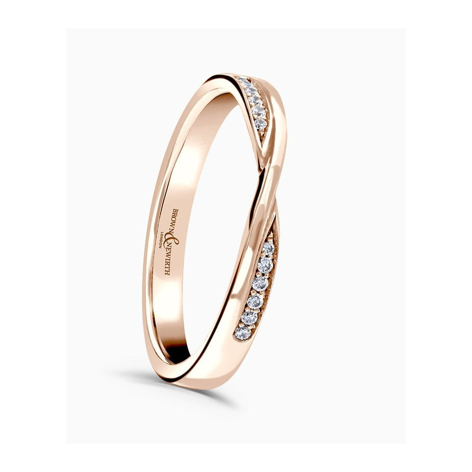 Brown & Newirth 0.06ct Diamond Pinch Bow Wedding Ring
