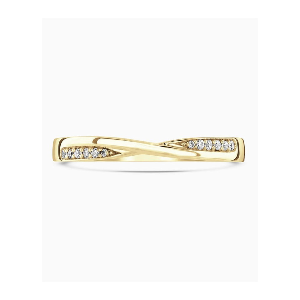 Brown & Newirth 0.06ct Diamond Pinch Bow Wedding Ring