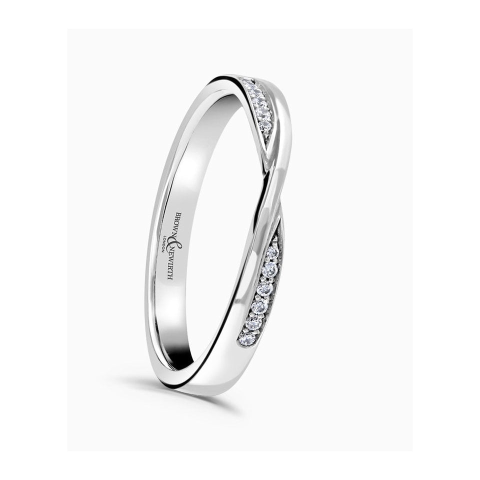 Brown & Newirth 0.06ct Diamond Pinch Bow Wedding Ring