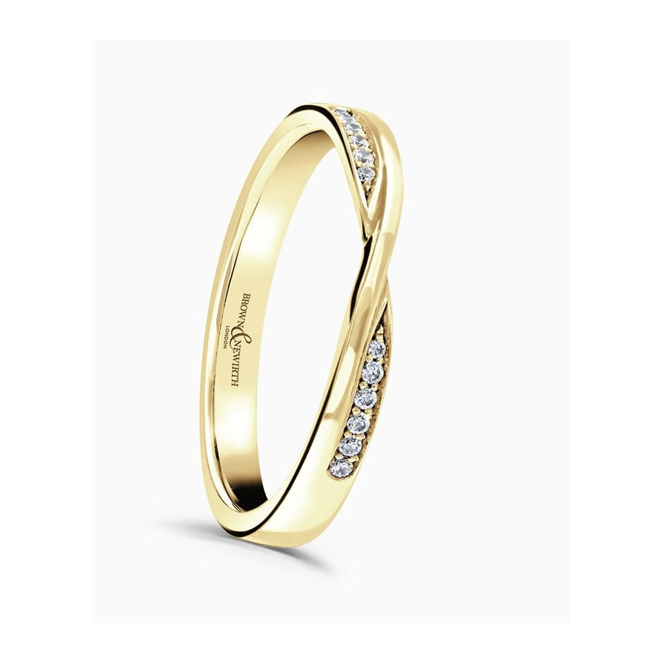 Brown & Newirth 0.06ct Diamond Pinch Bow Wedding Ring