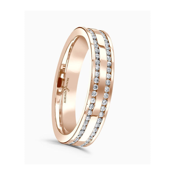 Brown & Newirth 0.56ct Double Diamond Row Wedding Ring