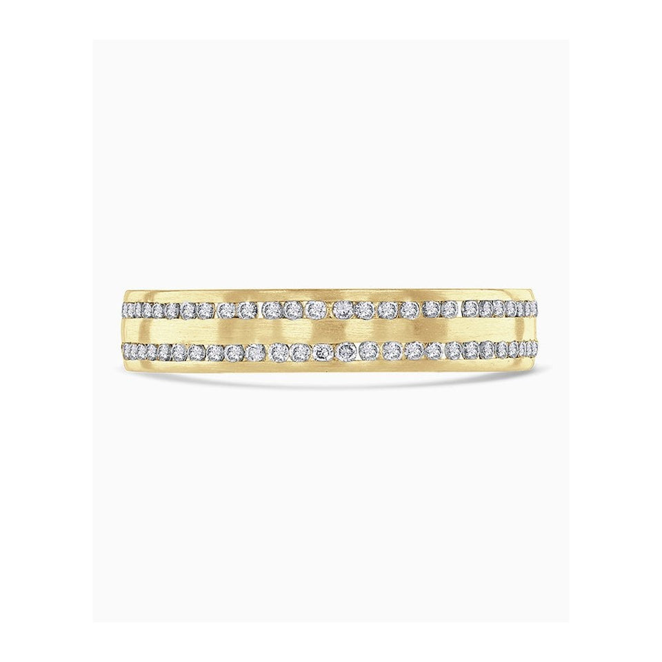 Brown & Newirth 0.56ct Double Diamond Row Wedding Ring